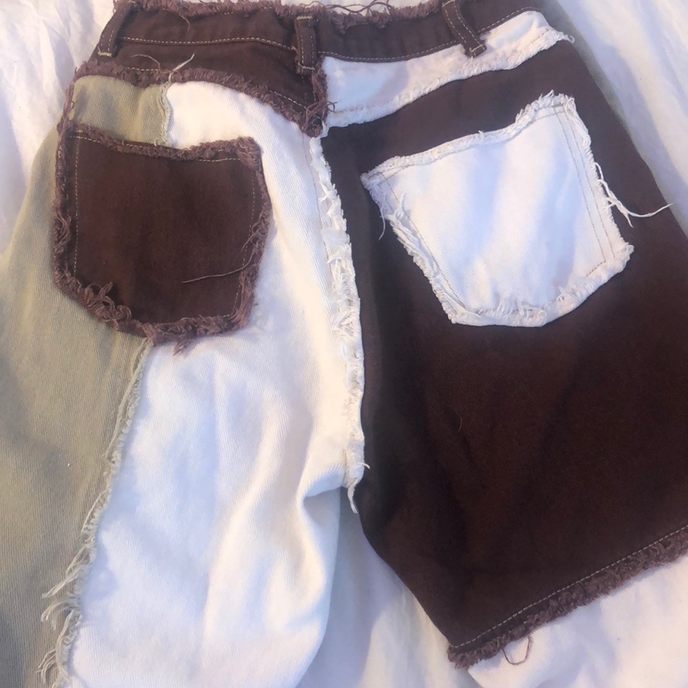 Brown Patchwork Jeans - image 4